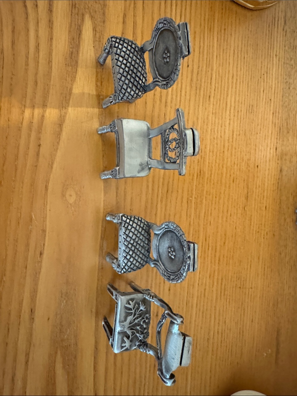 Decorative Miniature Chair Accents - Antique Sixtrees pewter